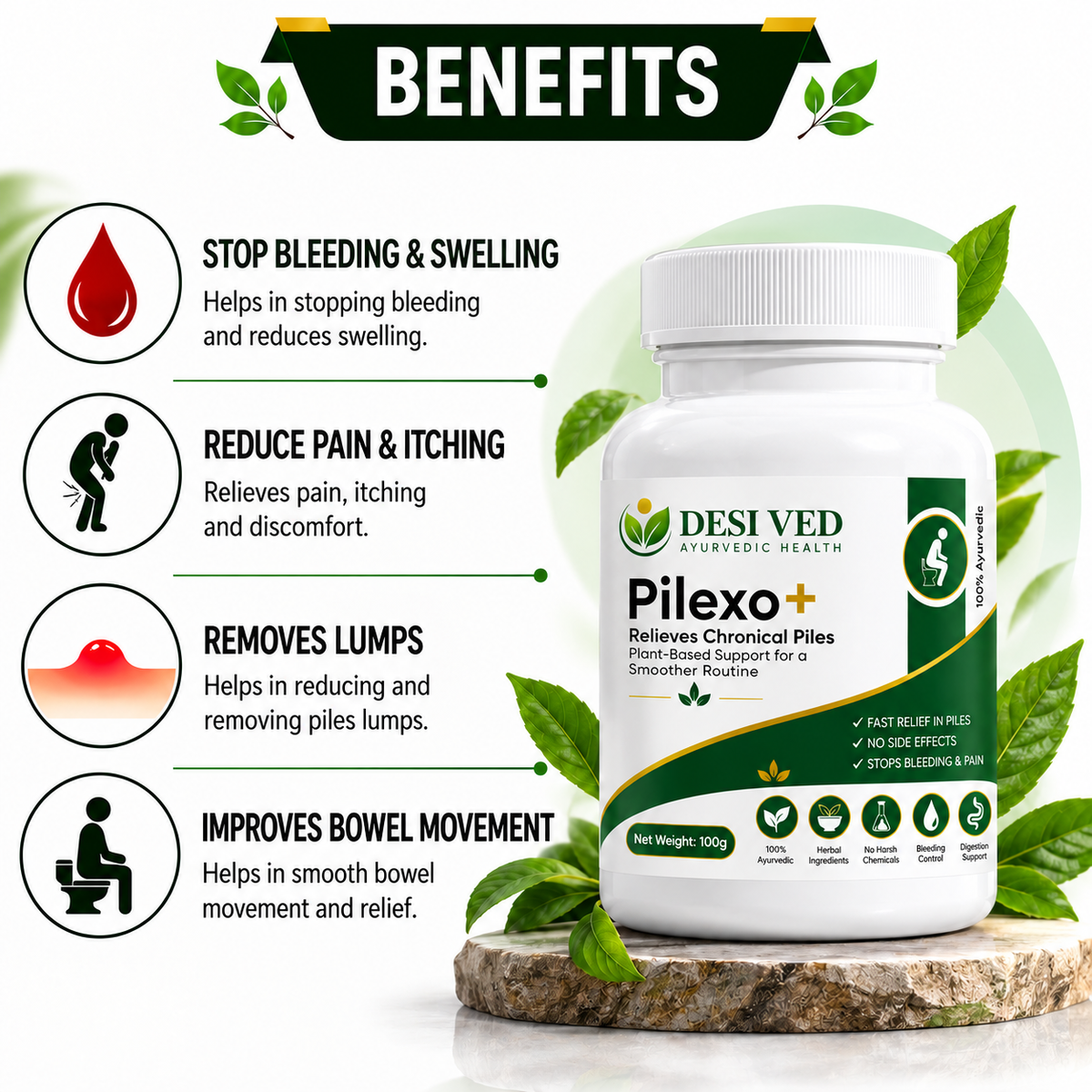 Desived Pilexo+ | Piles, Pain, Bleeding & Swelling Relief