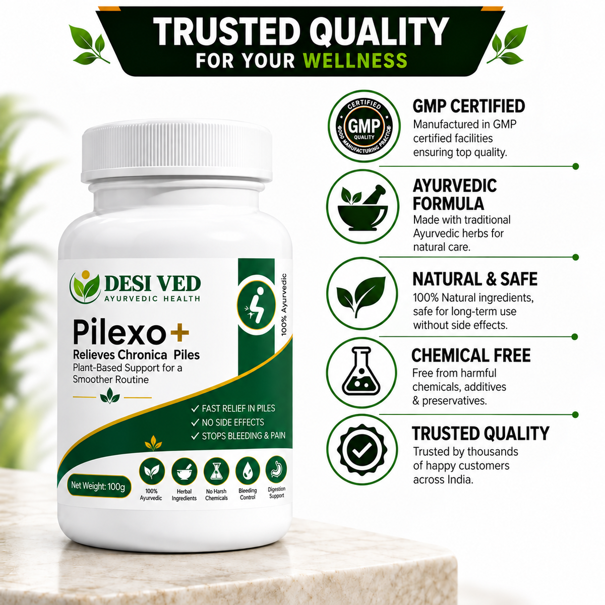 Desived Pilexo+ | Piles, Pain, Bleeding & Swelling Relief